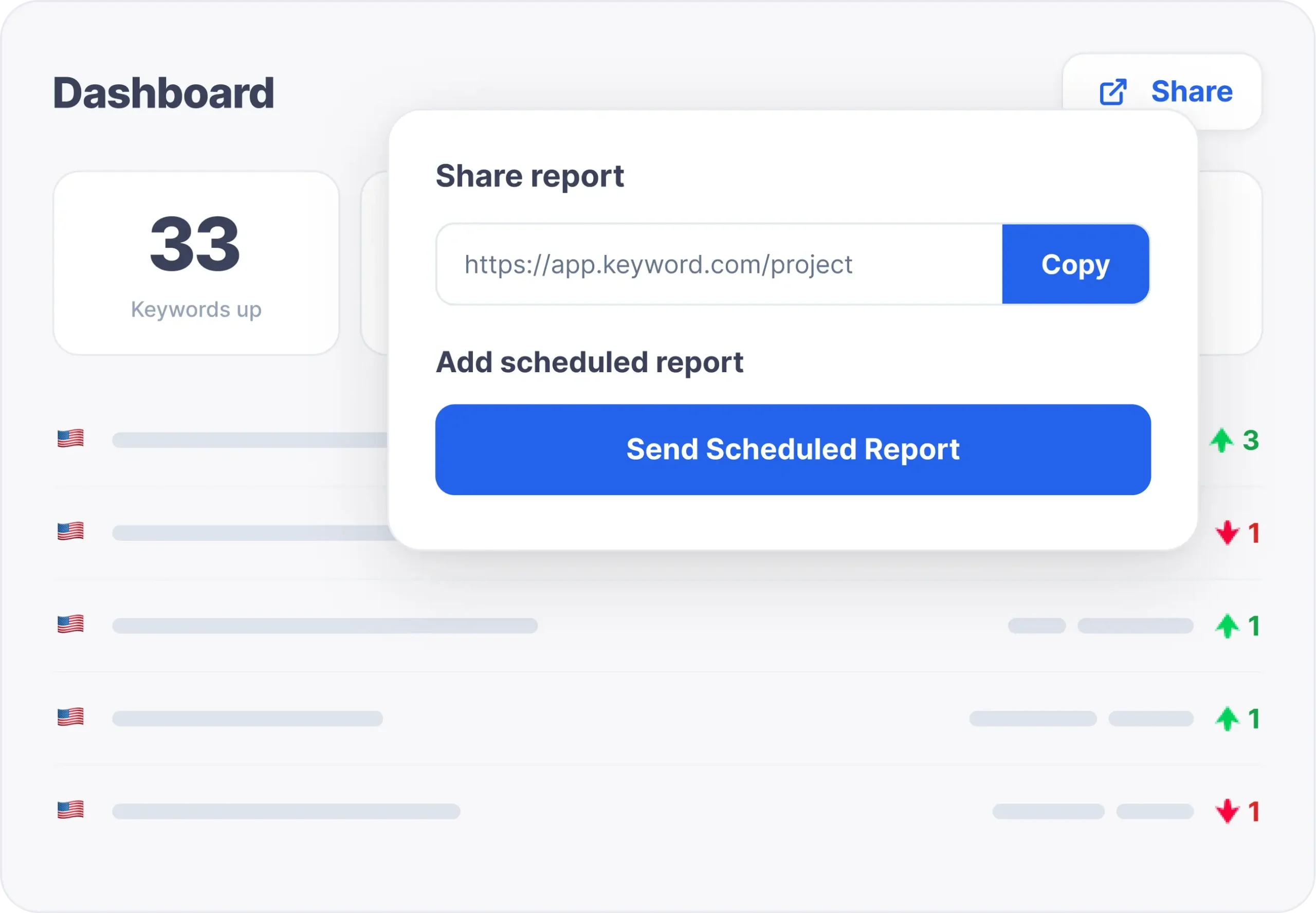 Share live white-label SEO reports