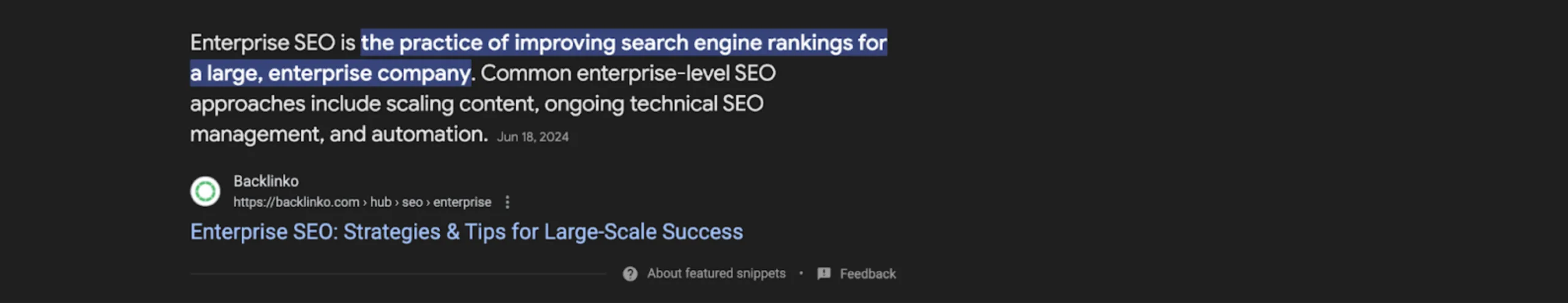 Google search featured snippet