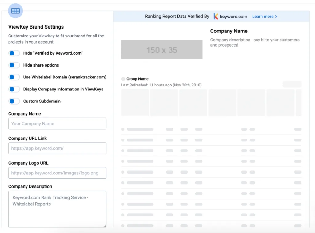 Customize Your viewKey Settings
