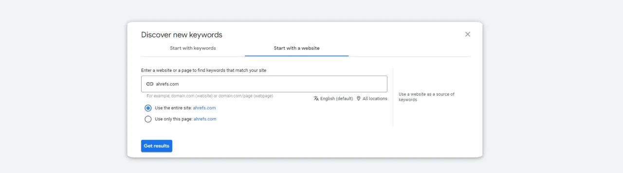 google keyword planner