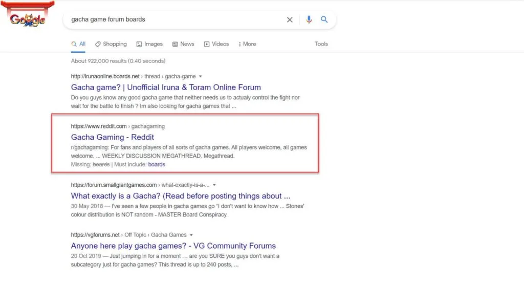 google search forum boards