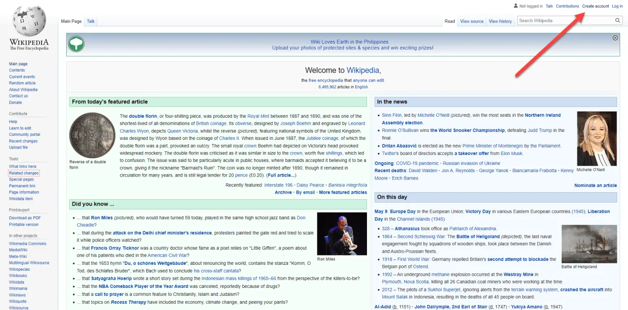wikipedia page creation