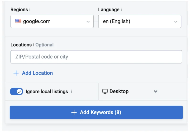 Keywords by location in Keyword.com